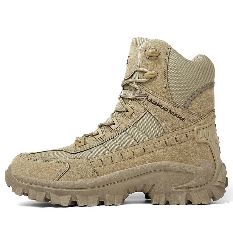 NNEOBA Mens Tactical Desert Combat Ankle Work Boots (Khaki)-3