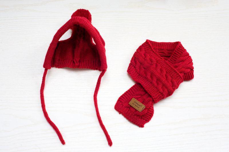Cozy Canine Winter Ensemble: Dog Hat, Bib, Suit, And Scarf Set-3