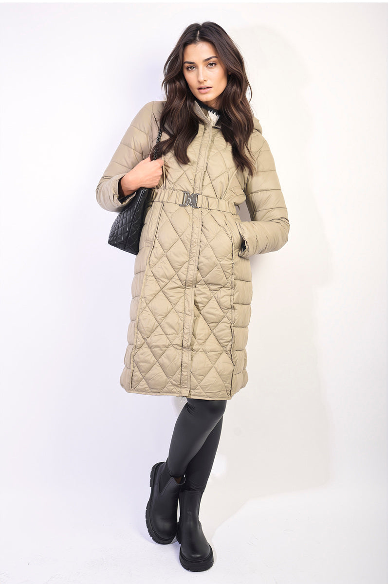 Quilted Winter Jacket with Belt-3