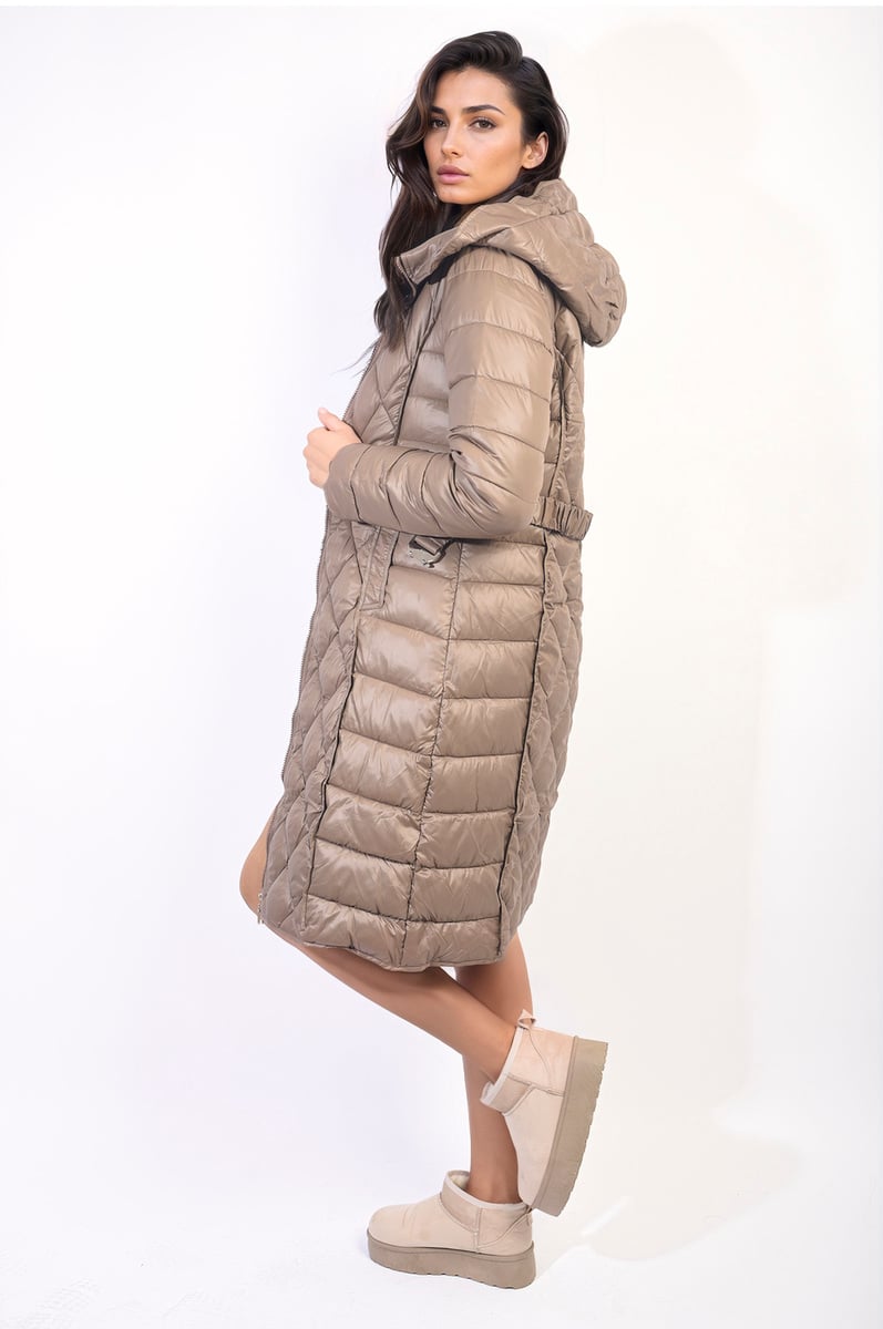 Quilted Winter Jacket with Belt-2